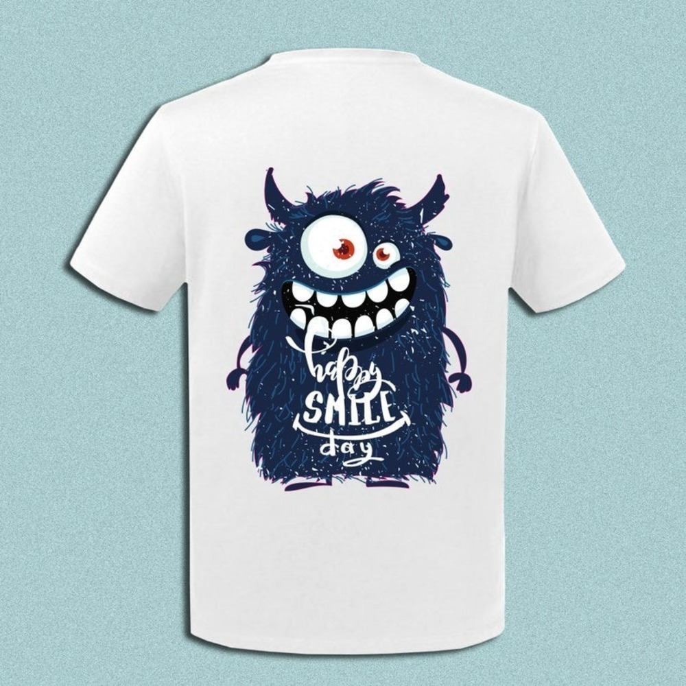 T-shirt Happy Smile Monster White Shirt